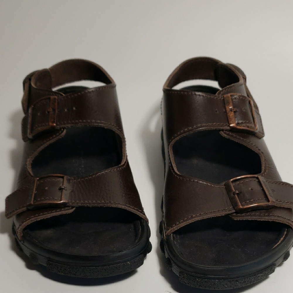 Brown Leather Sandals with Buckles